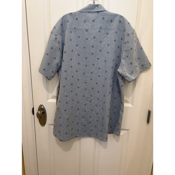 Molokai Surf Co. Button Down Short Sleeve Skull Logos Shirt Men XXL Gray - Picture 4 of 5